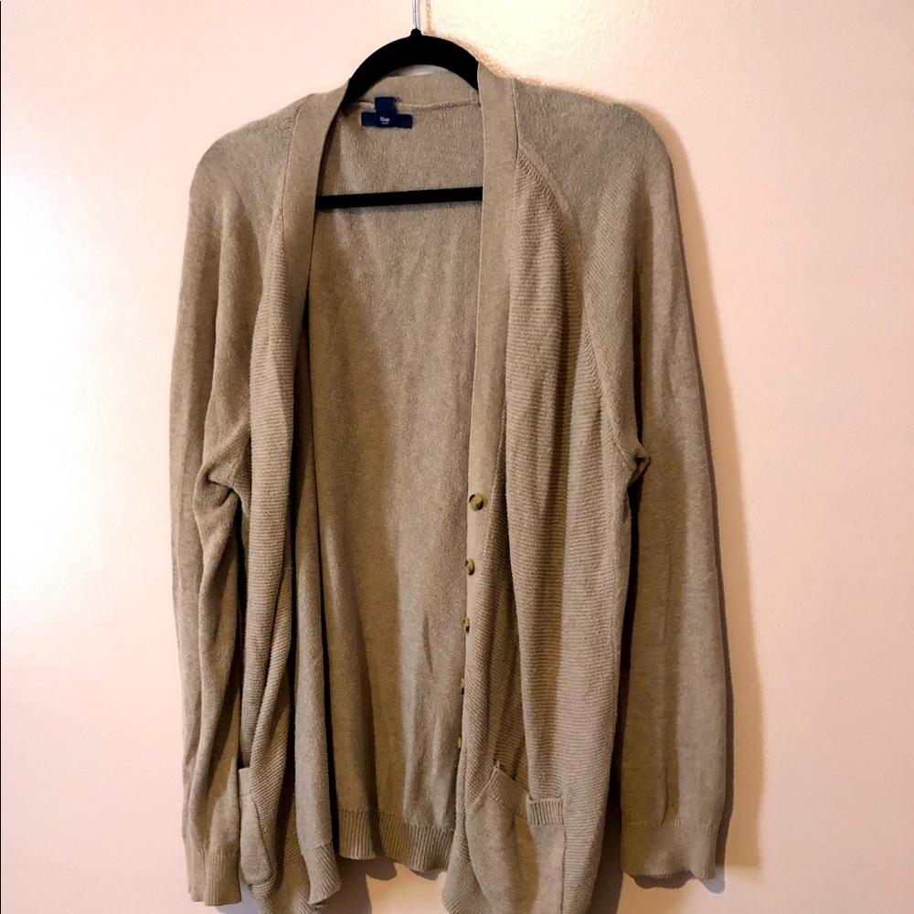 Tan cardigan button front